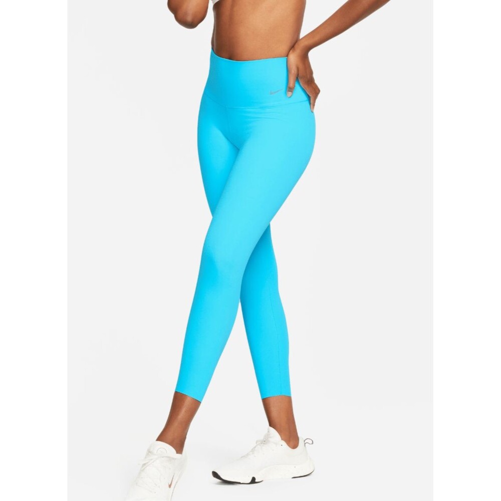Nike Zenvy Dri-Fit Leggings Women XL High Rise 7/8 Length Gentle Support Blue